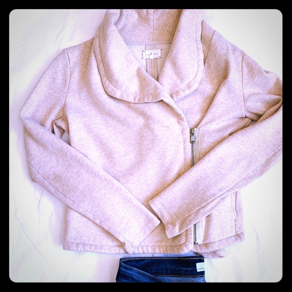 Lou & Grey cropped sweatshirt jacket size S
